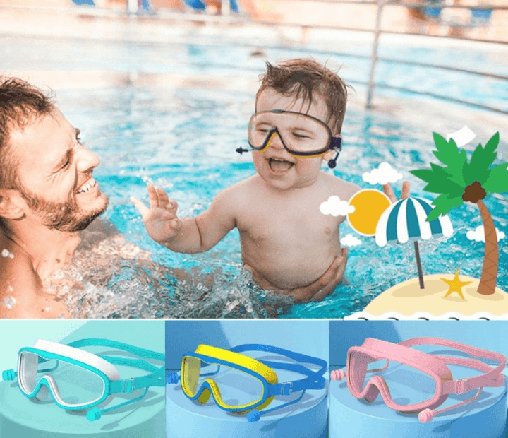 Óculos de natação antiembaçante com ultra vedação e protetor de ouvidos