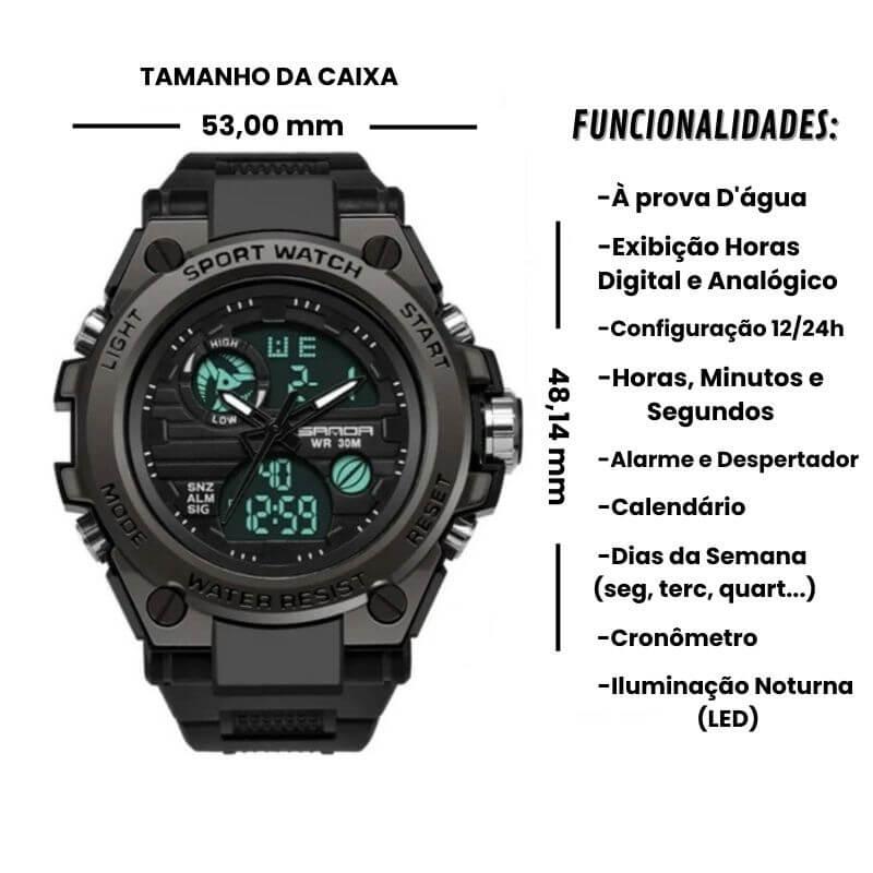 Relógio Masculino Impact® Ultra Resistente + BRINDE GRÁTIS - ÚtilHoy